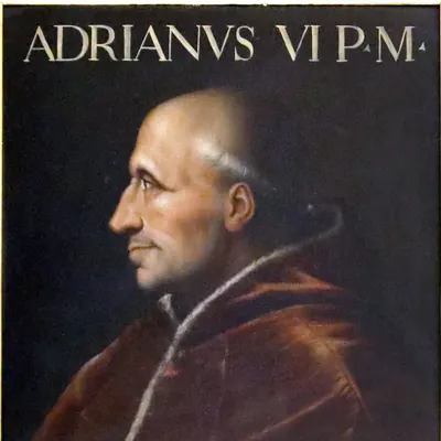 Málverk af páfanum.