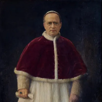 Málverk af páfanum.